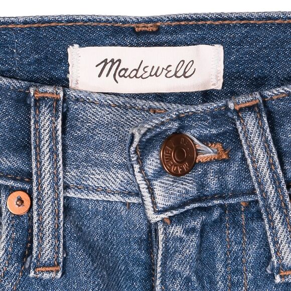 Madewell The Mom Jean Women's Blue Medium Wash High Rise Tapered Denim Size 23 - Picture 3 of 11